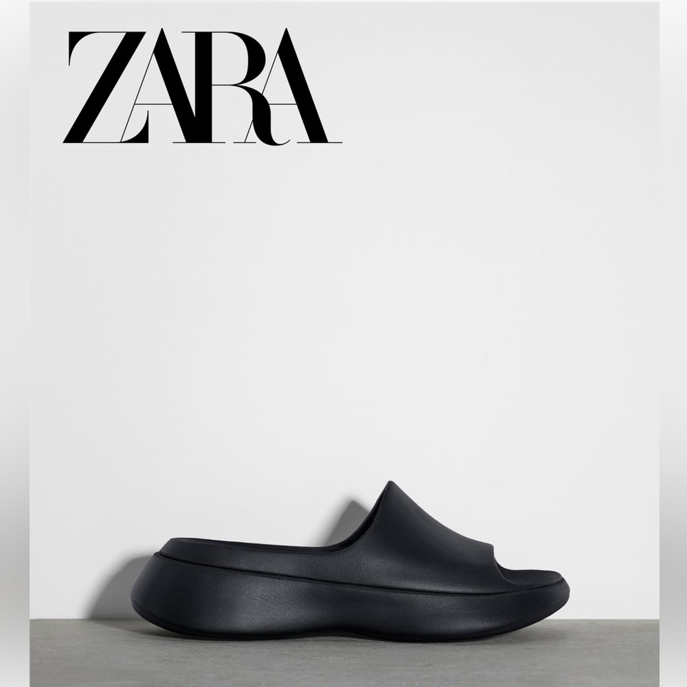 ZARA Rubberized Low Heel Sandals